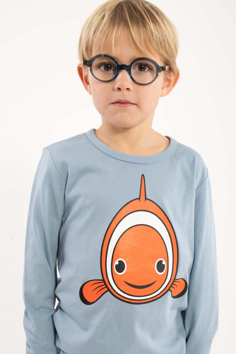 Sød bluse til børn med print af klovnefisk