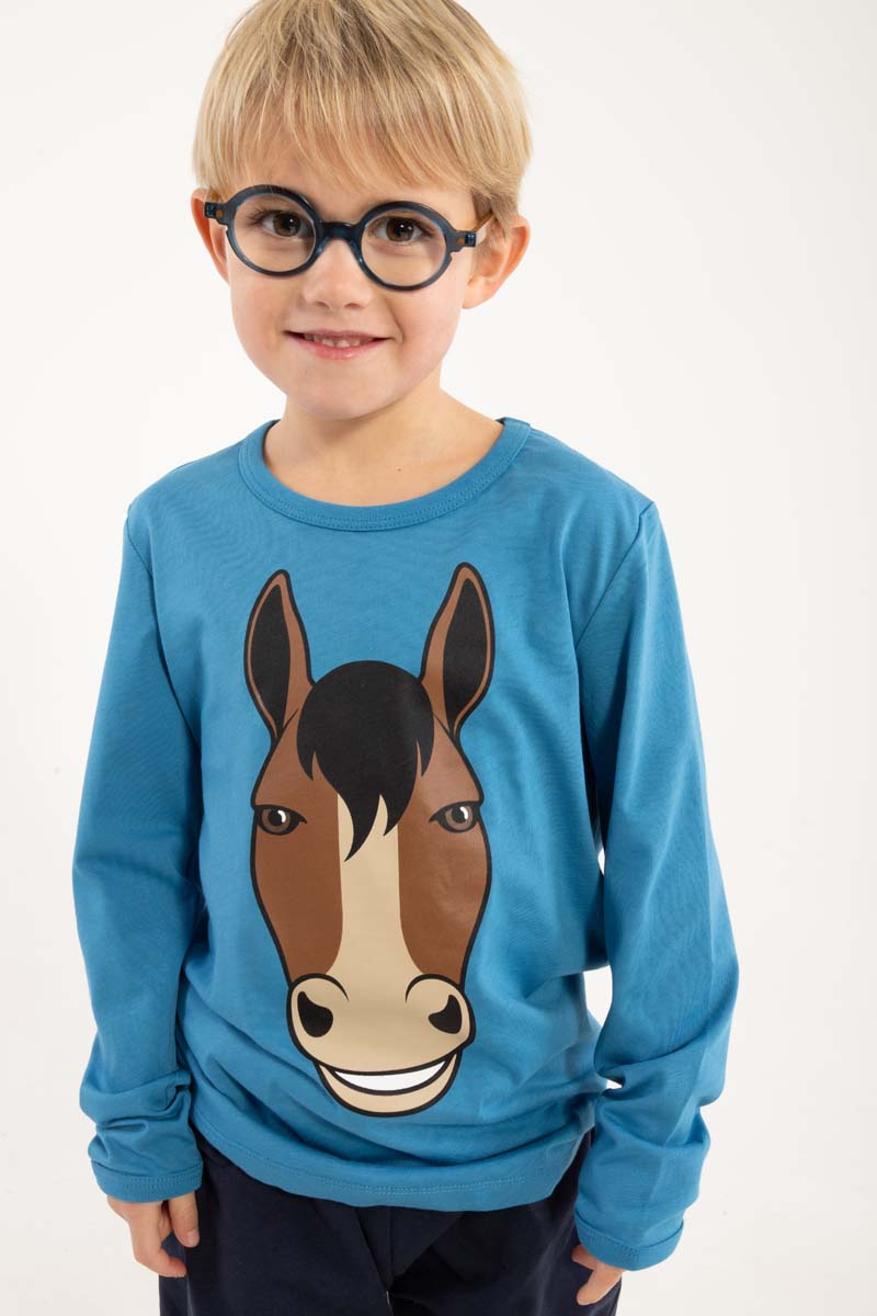 Sød bluse til børn med print af hest