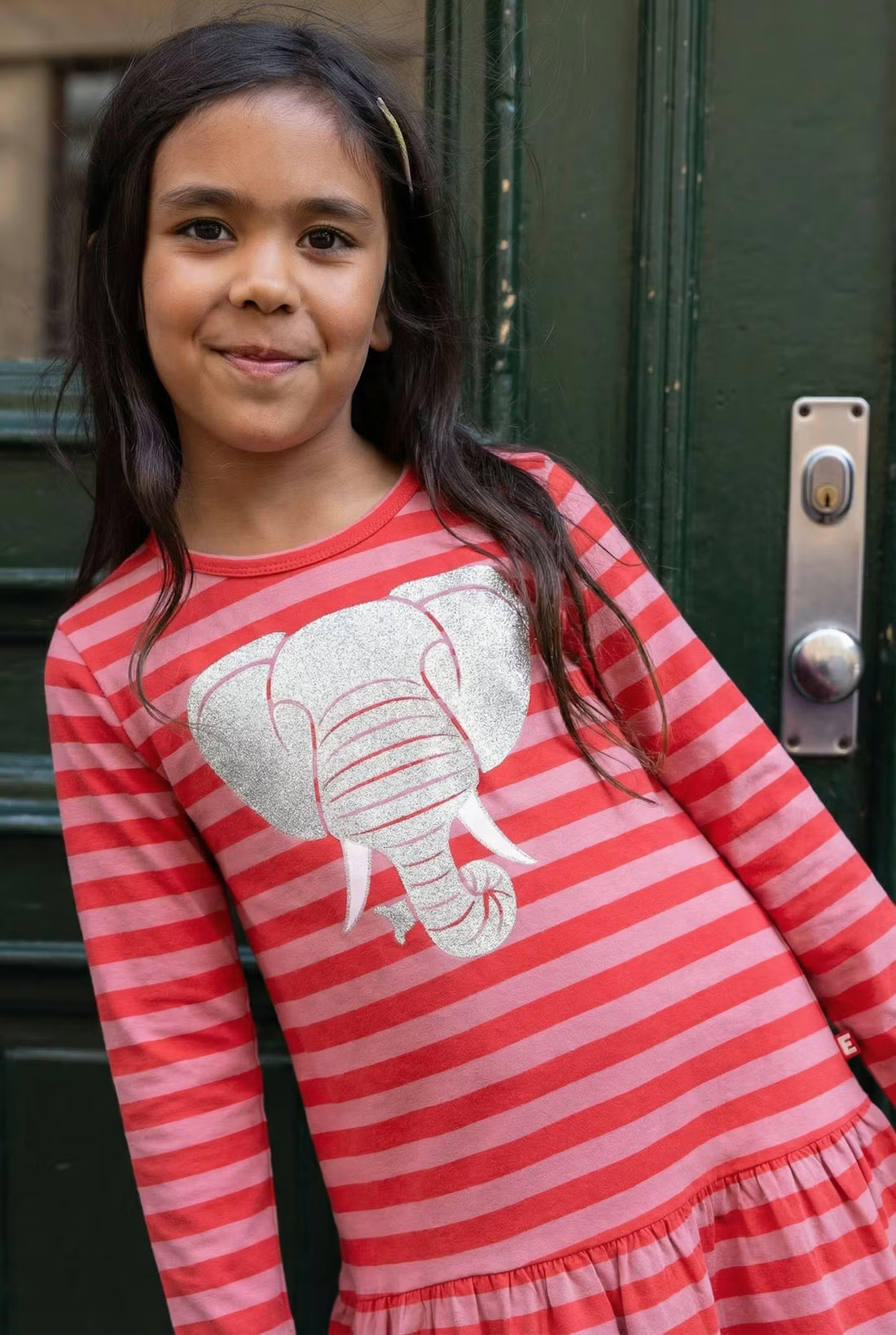 Dyrbirdy Dress Antique Rose/Swedish Red ELEFANT