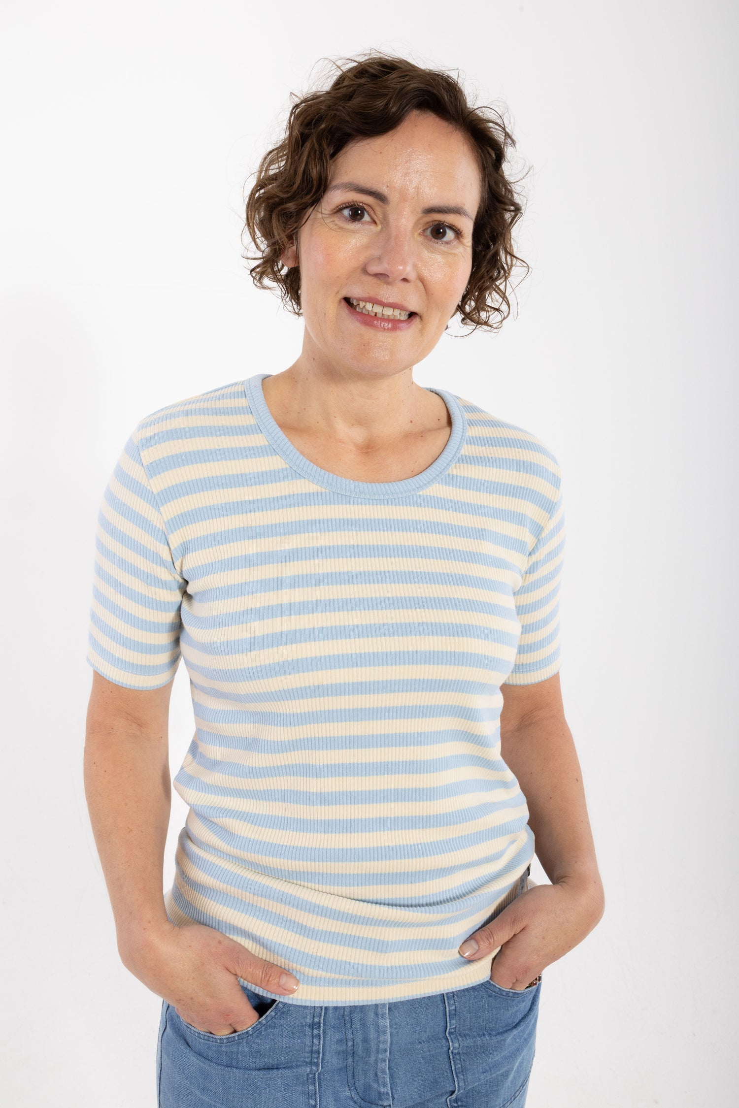 ESS - Danefriend Ribbing Tee Chalk/Cold Sky
