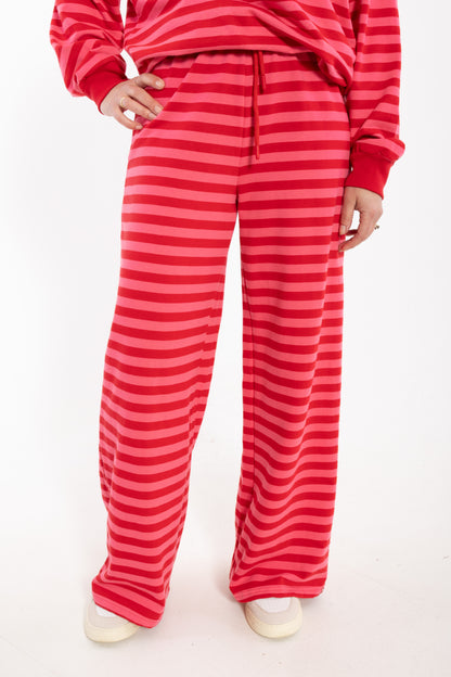 ESS - Danegrain Sweat Pants Spicy Pink/Dark Red