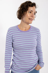 ESS - Danepartner LS ribbing tee Light Lilac/Cold Sky