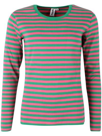 ESS - Danepartner LS ribbing tee Soft cherry/Green