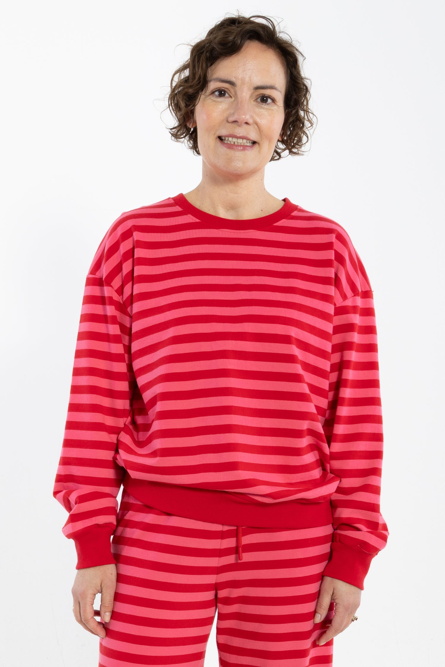 ESS - Danepit Sweatshirt Spicy Pink/Dk Red