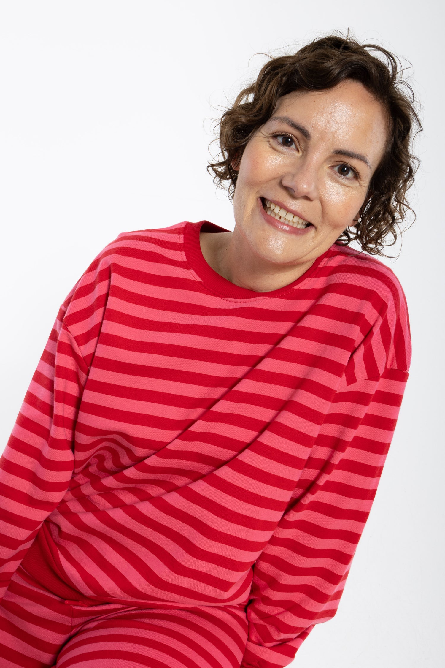 ESS - Danepit Sweatshirt Spicy Pink/Dk Red