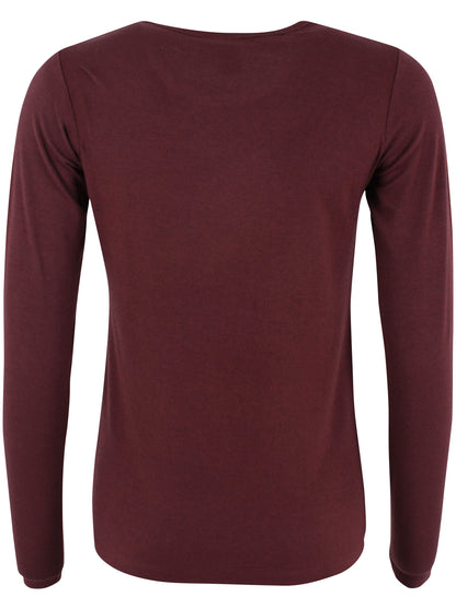 ESS - Danepleasure Wool LS Tee Dark Wine