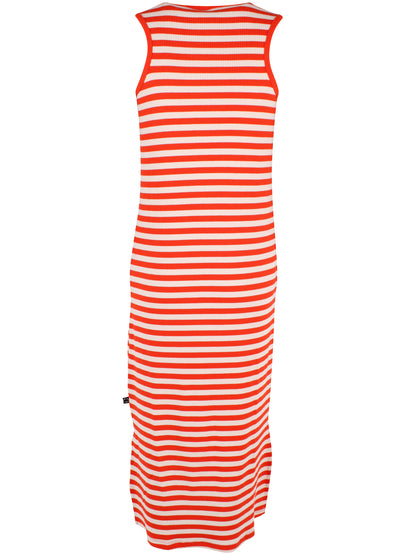 ESS - Danerootbeer Ribbing Dress Bright Red/Chalk