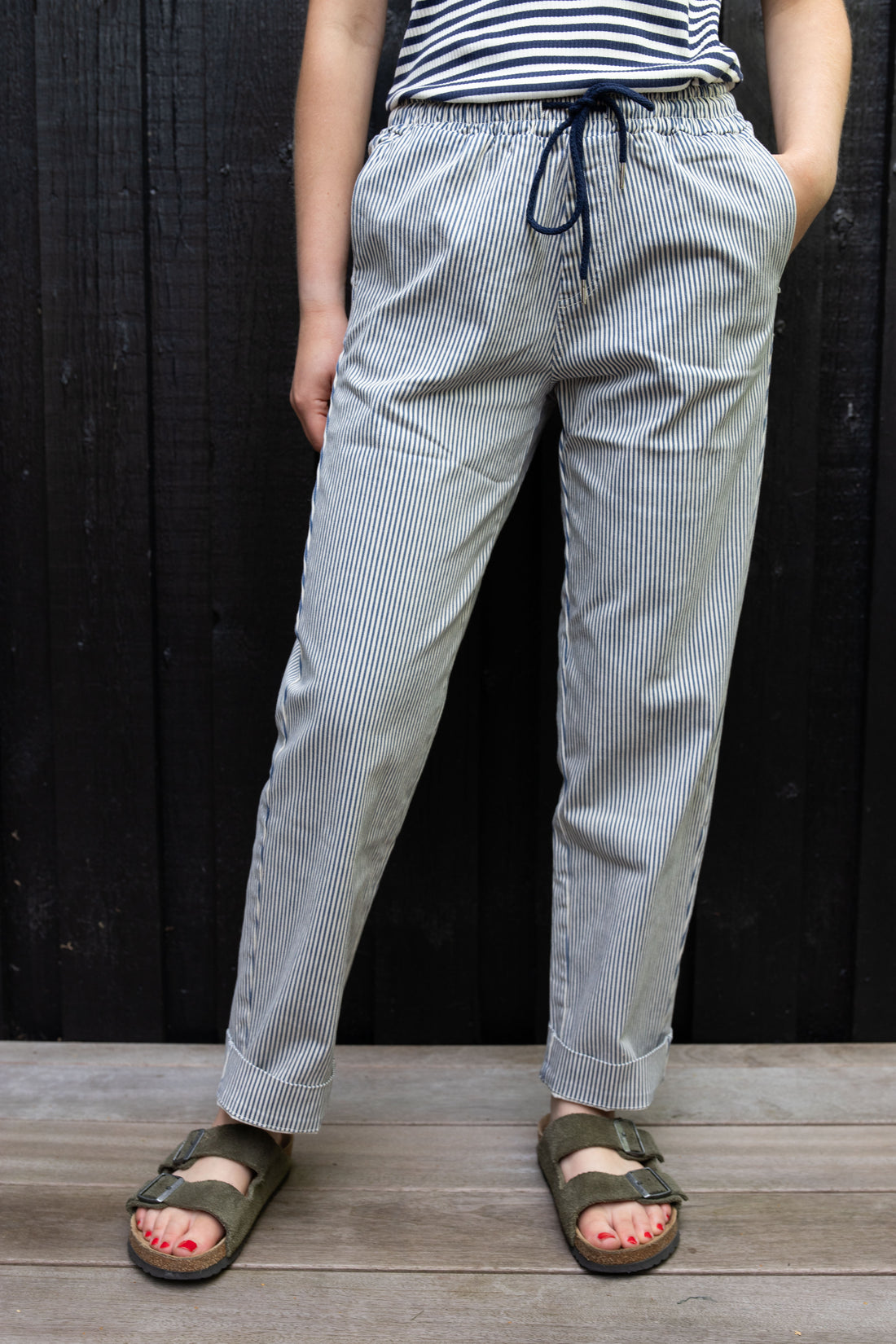 Daneholm Stretch Canvas Pants Dk Navy/Chalk