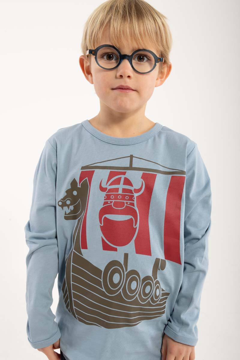 Bluse til børn med vikinge skib