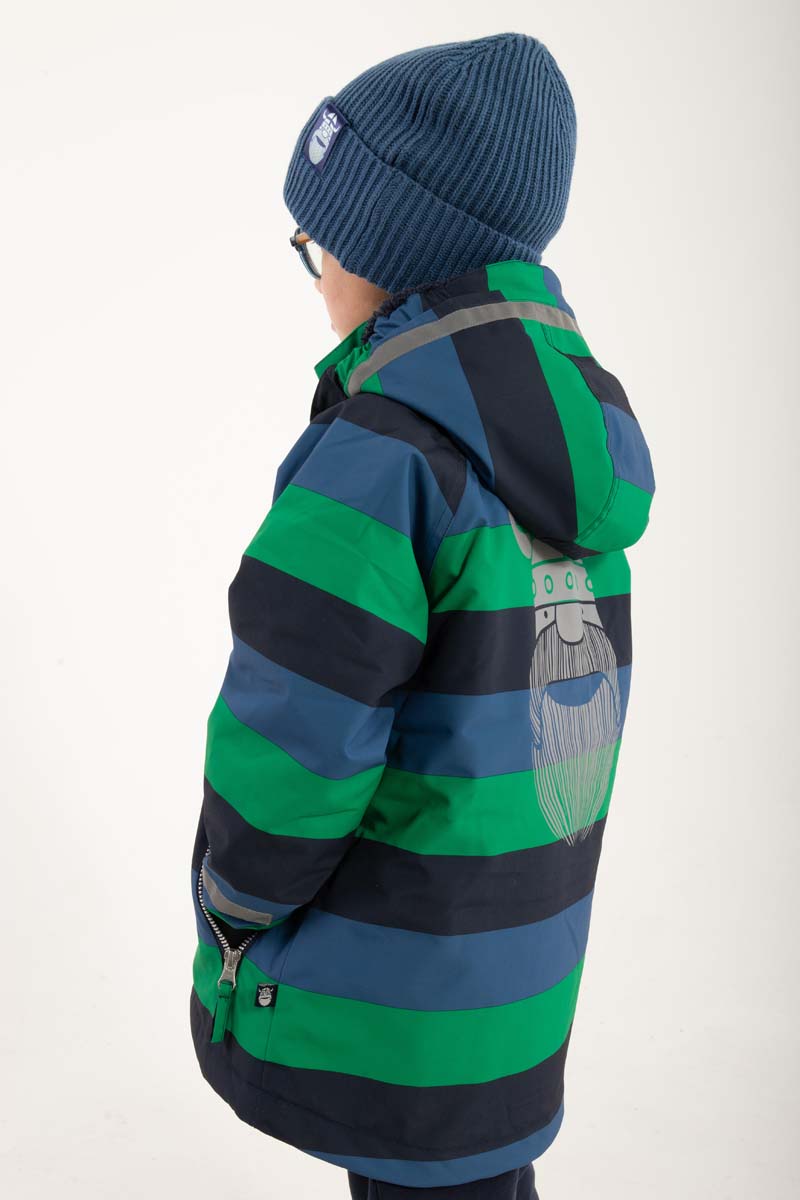 Vinterjakke til børn med striber