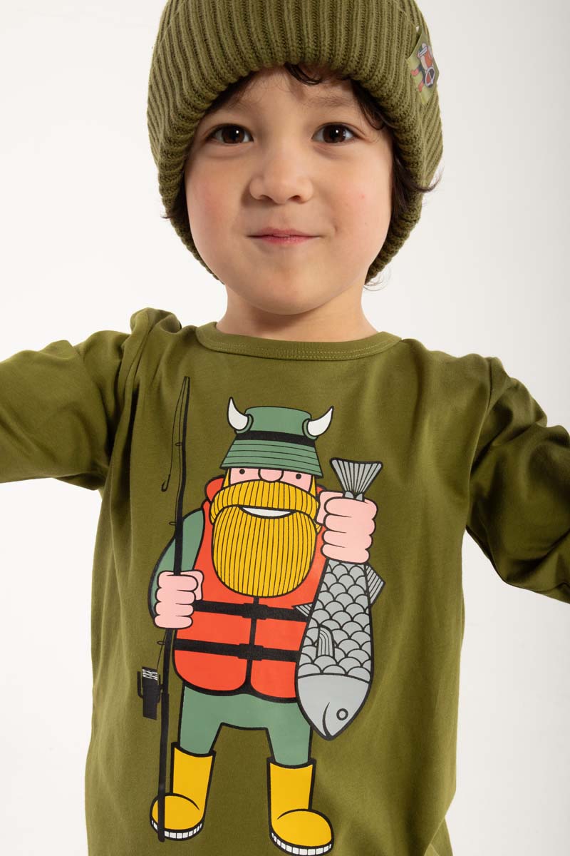 Bluse til børn med fisker viking