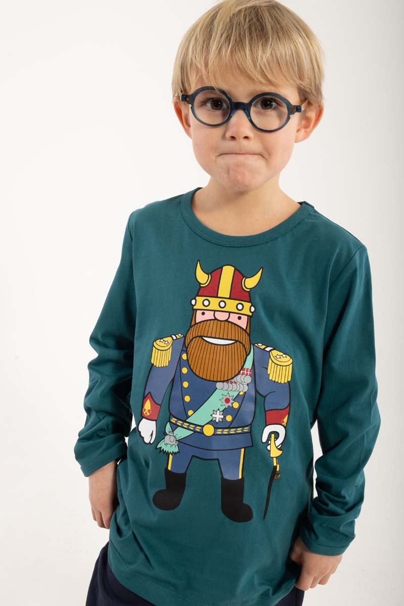 Bluse til børn med viking konge
