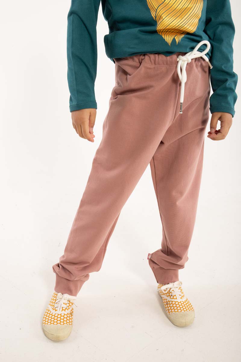 Lækre rosabeige sweatpants i bomuld til børn
