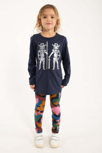 Danebasic Longsleeve Dk Navy DOUBLE TROUBLE (GLITTER)