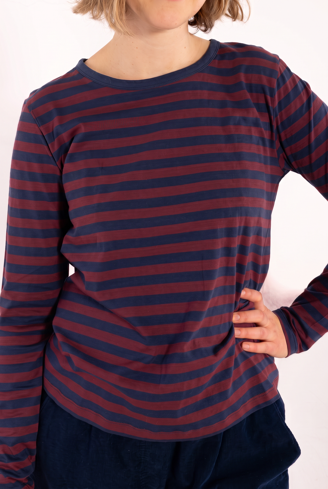 Danebasic Merry LS Tee Dark Cherry/Dark Navy