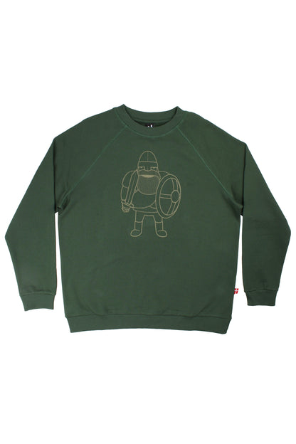 Danehjalmer Crew Neck Sweat Deep Green RAGNAR UNICO