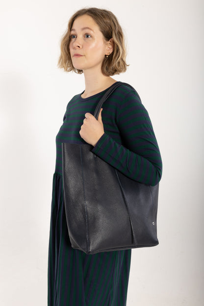 ESS - DaneHolstein Leather Tote Bag Dark Navy