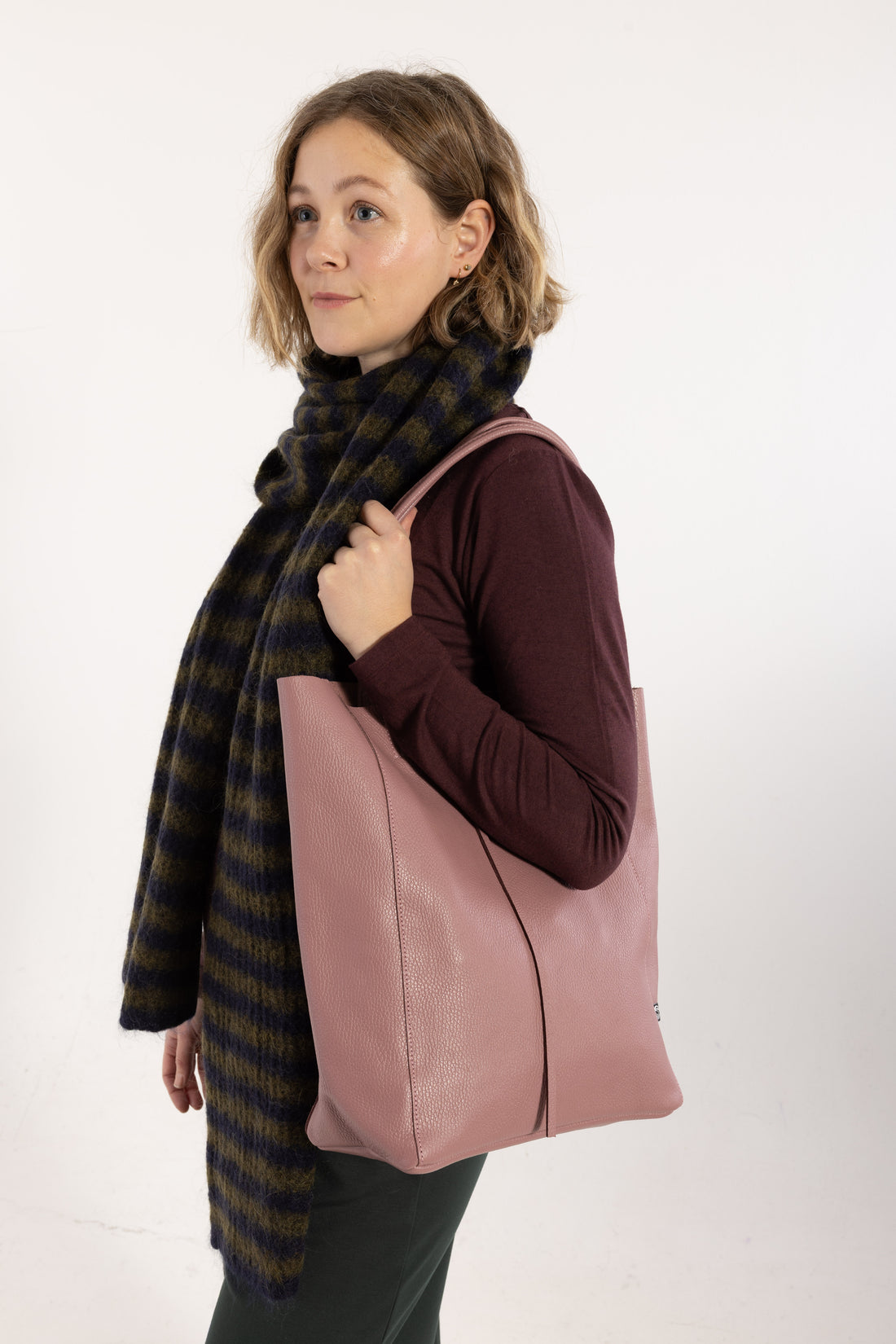 ESS - DaneHolstein Leather Tote Bag Mauve