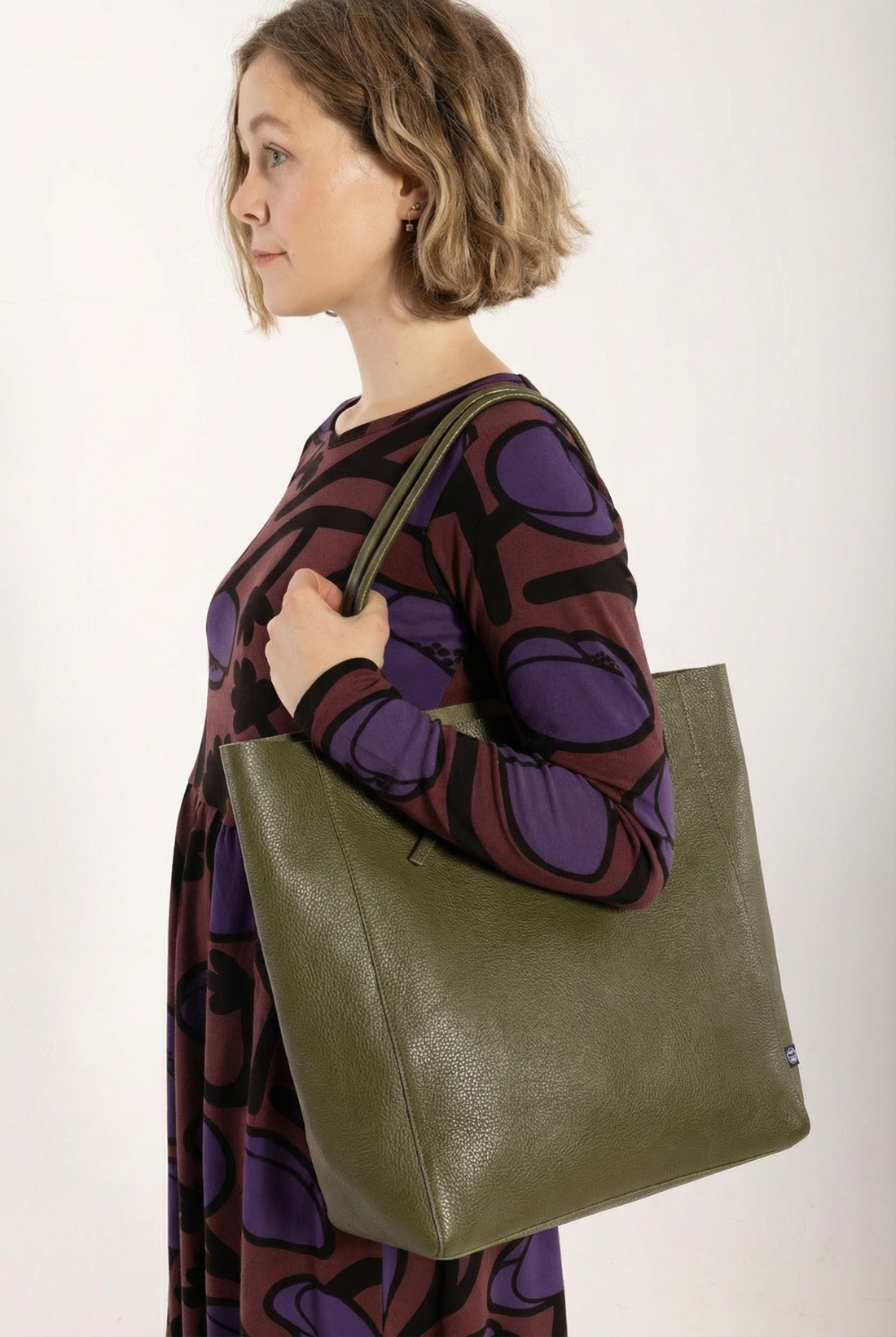 ESS - DaneHolstein Leather Tote Bag Dk Army