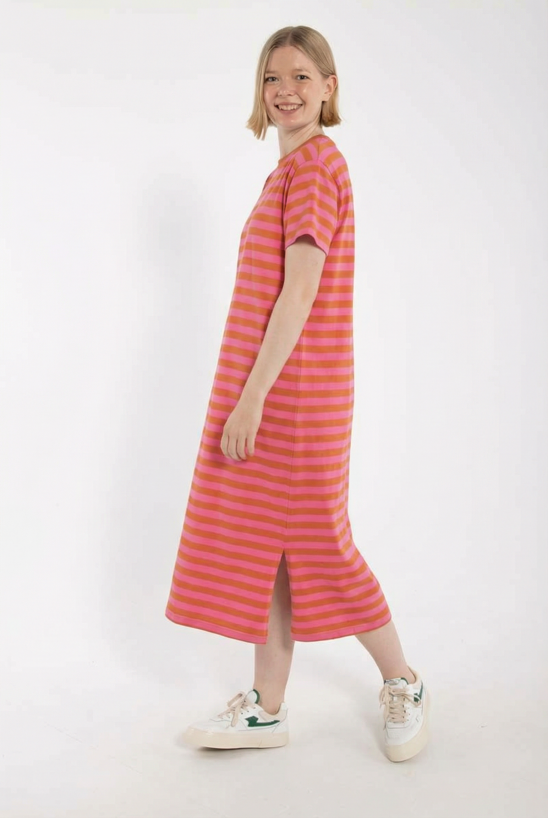 Danebasic Sweet Dress Light Rust/Bright Pink