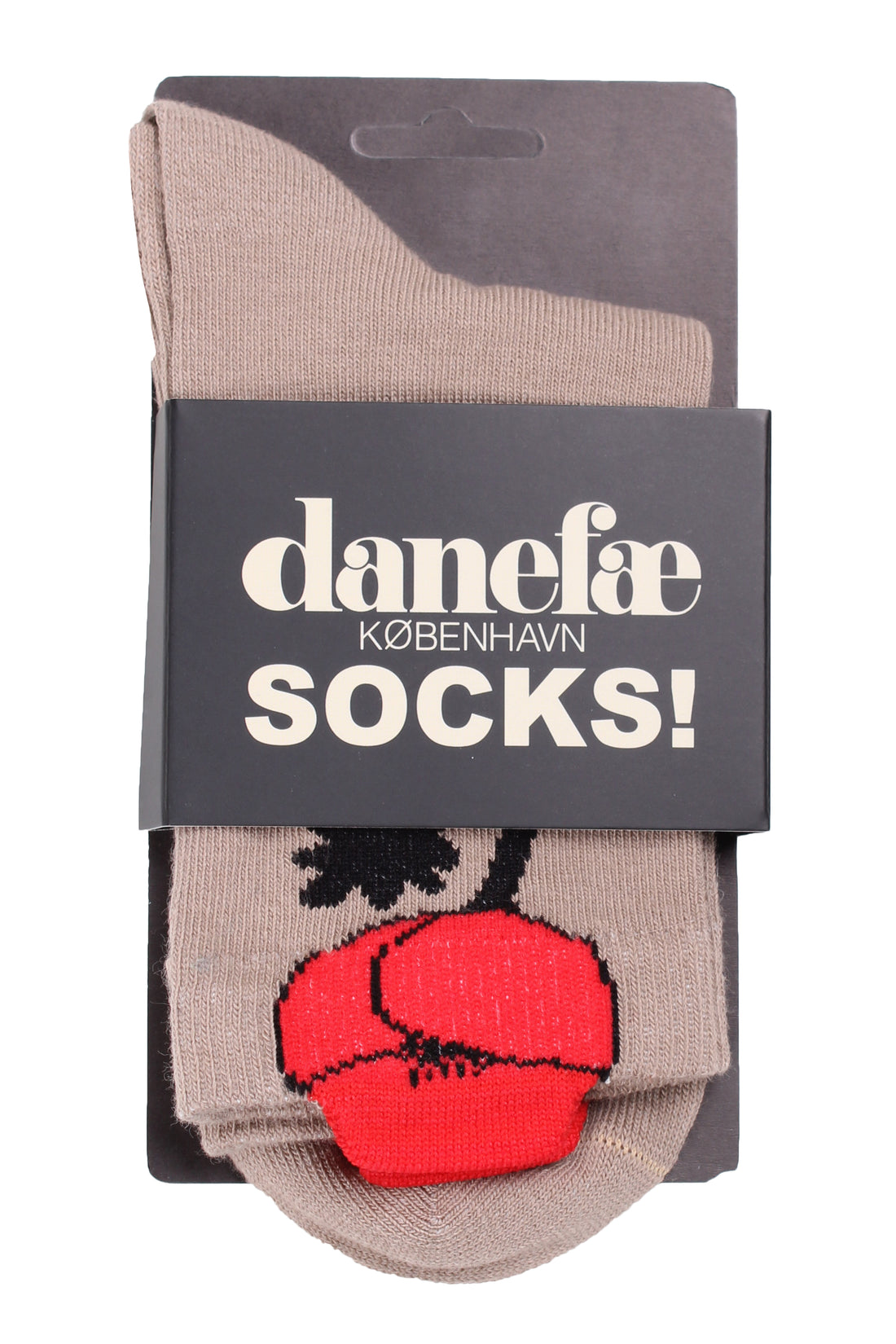 Søde sokker i smuk rosa med valmue til kvinder fra Danefæ