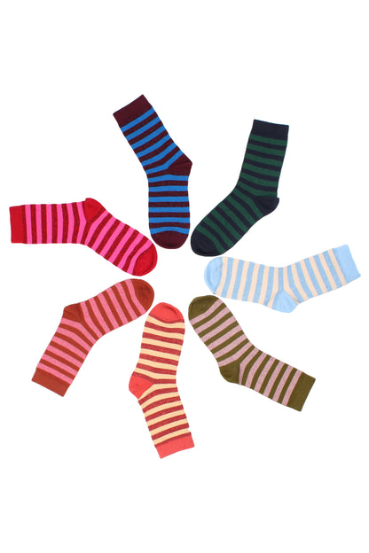 Søde stribede sokker med glittereffekt til kvinder fra Danefæ