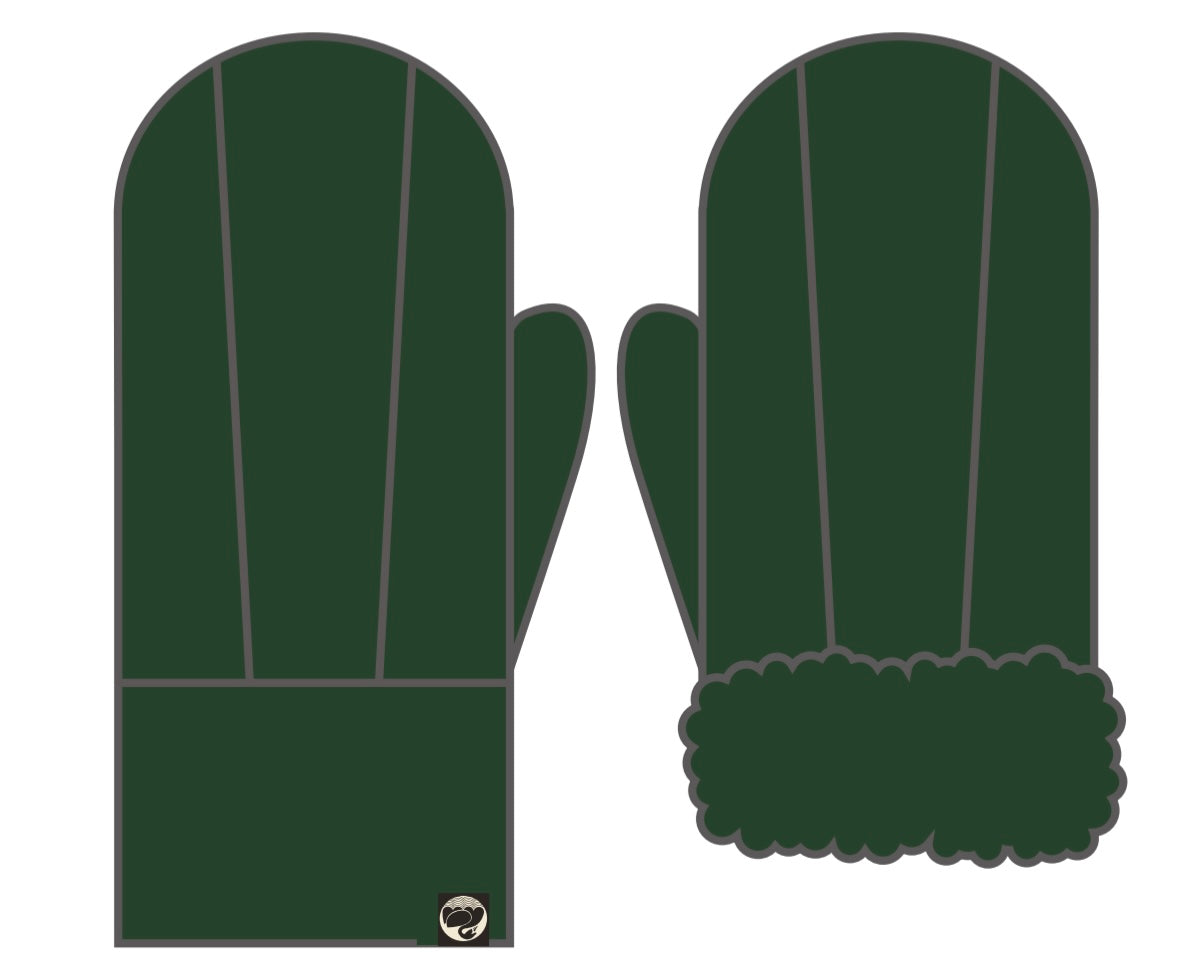 No Waste Sheepskin Gloves Fall Green