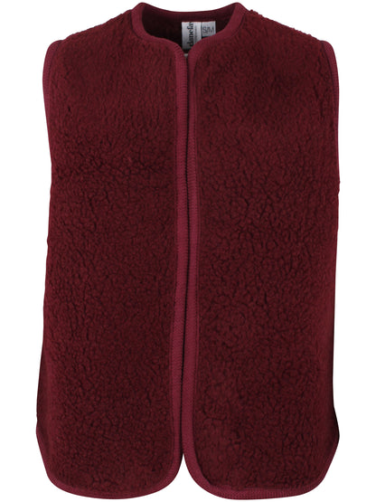 Danecobra Wool Fuzzy Fleece Vest Dark Wine