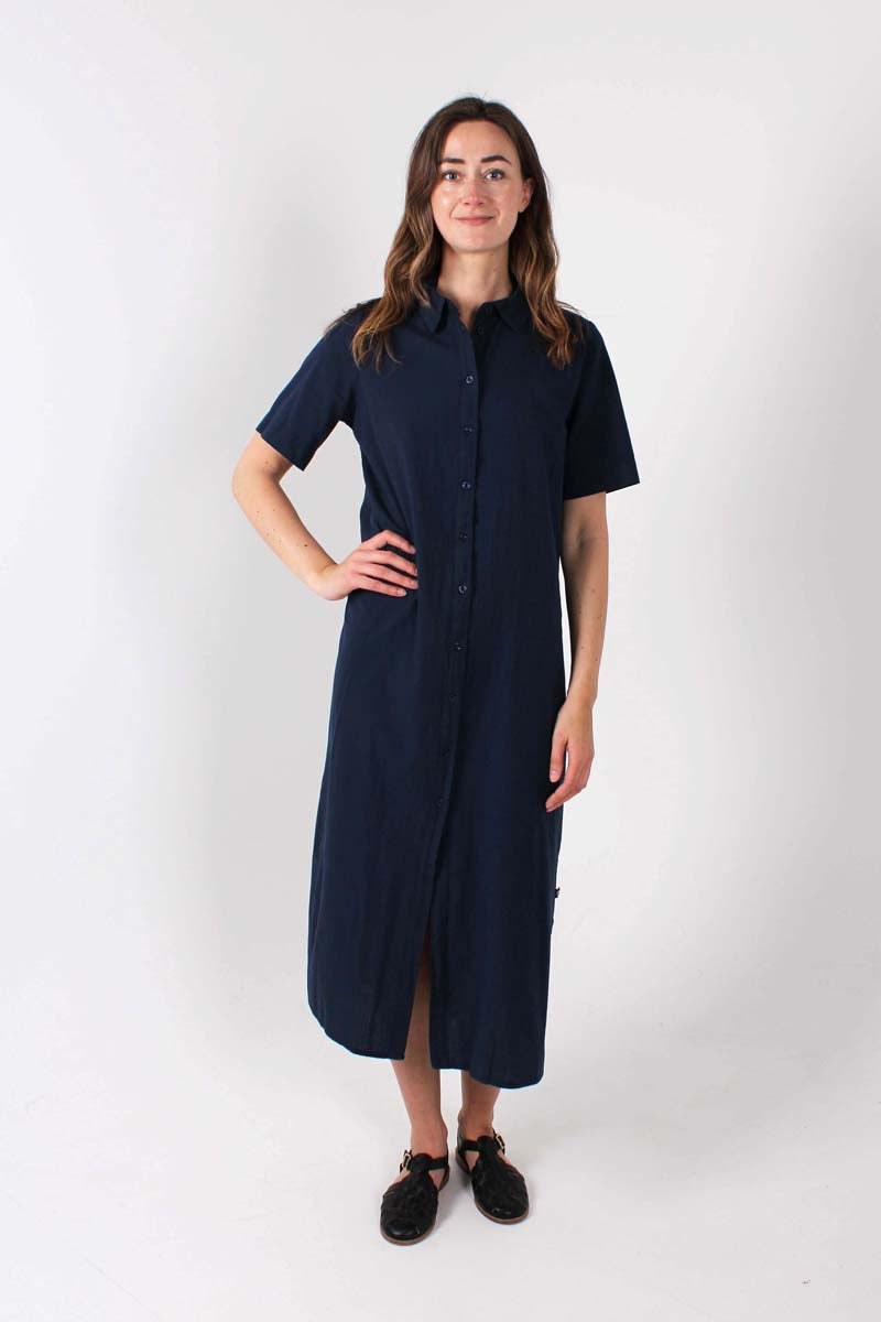 Danepippi SS Seersucker Dress Dk Navy