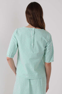 Danecremant Heavy Seersucker Shirt Green/Chalk