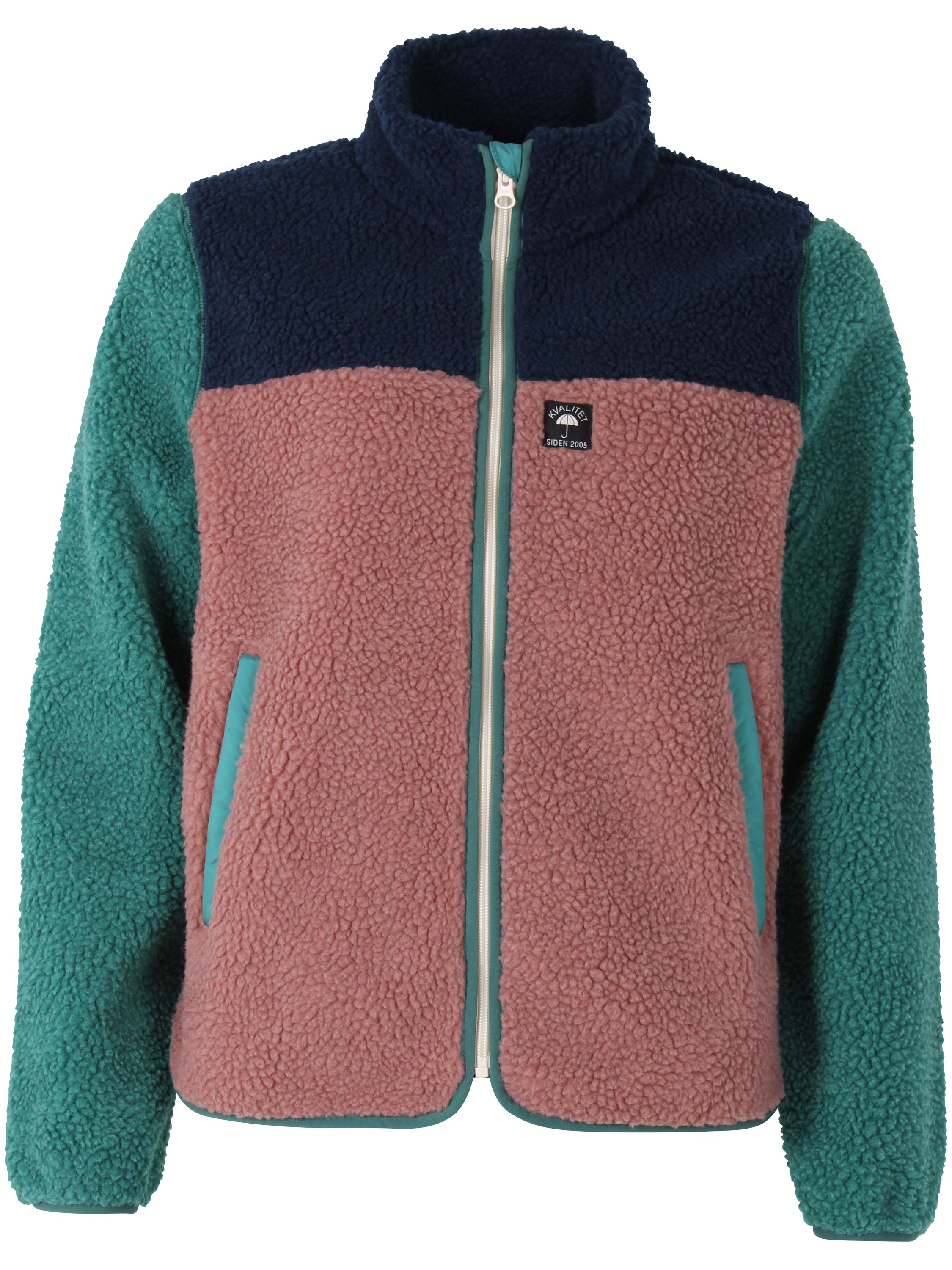 Danebirk Fleece Zip-Up Dk Navy/Light Slate/Dk Rose