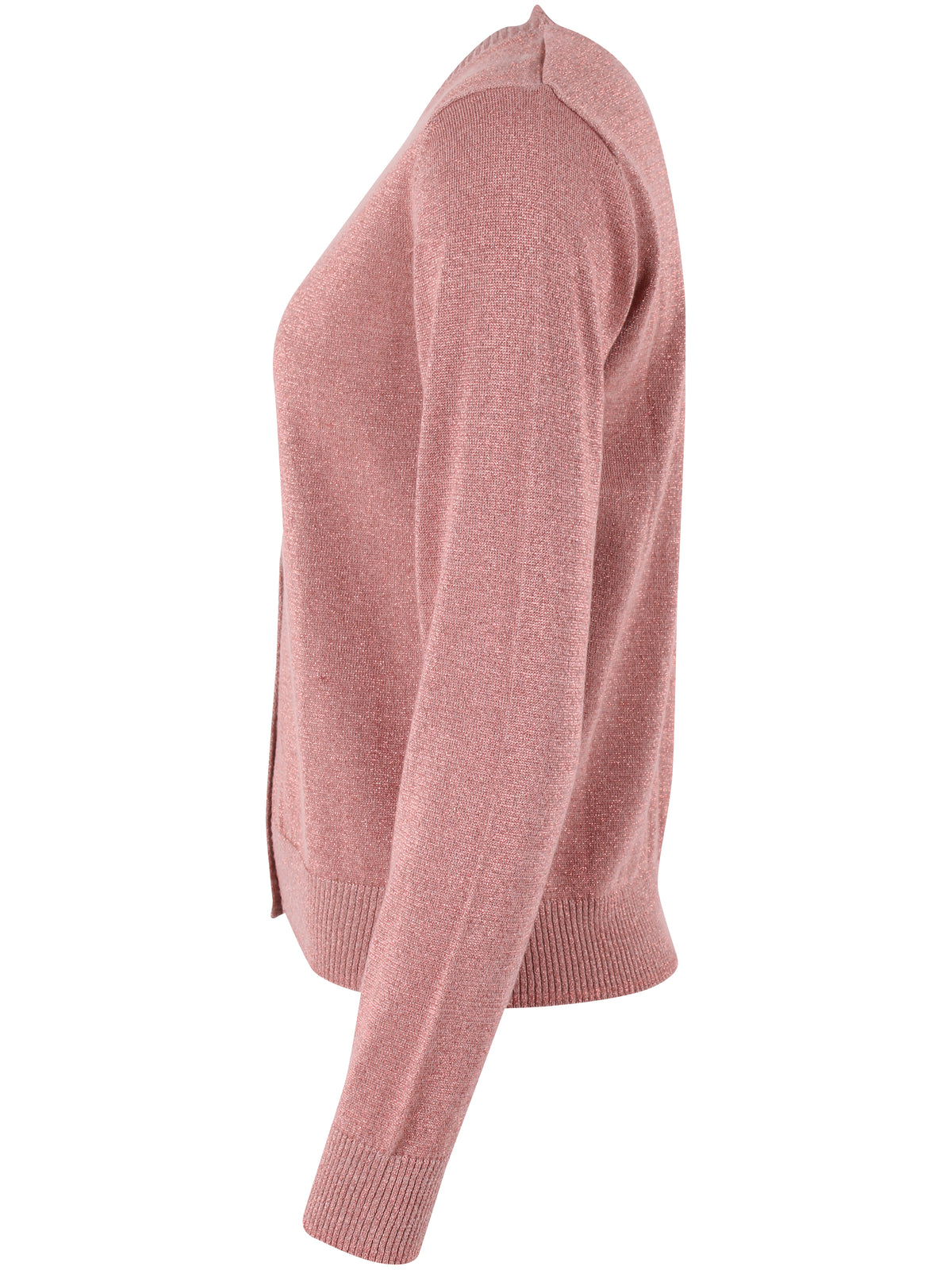 Fin cardigan med glitter i rosa beige til kvinder