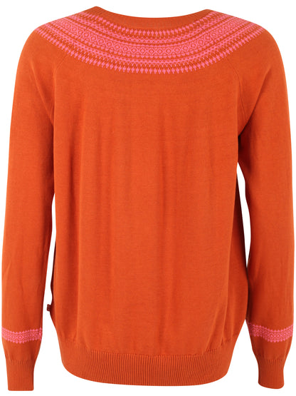 Danebright Light Cotton Knit Sweater Light Rust/Bright Pink