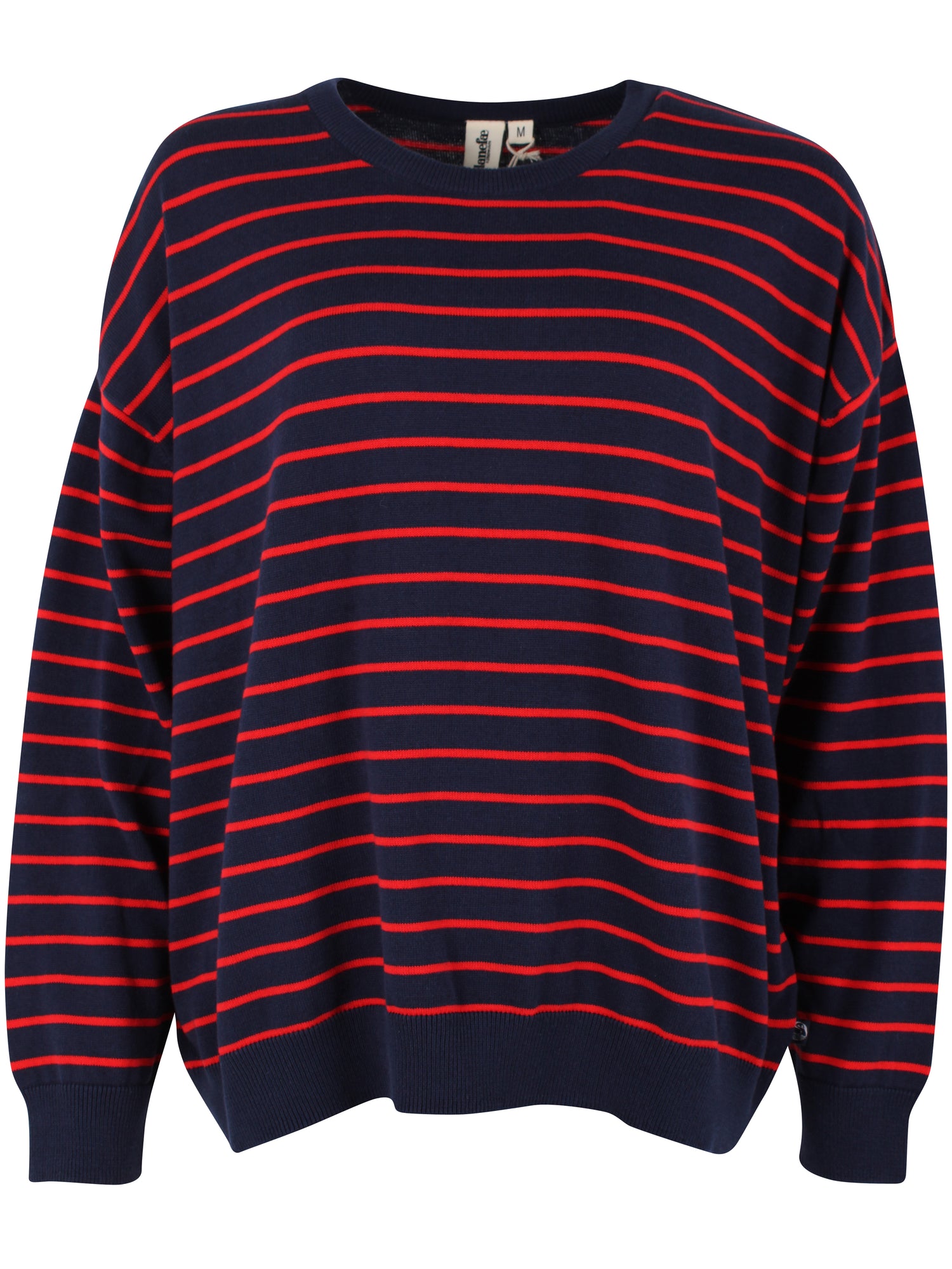 Danemeadow Cotton Knit Sweater Dk Navy/Summer Red