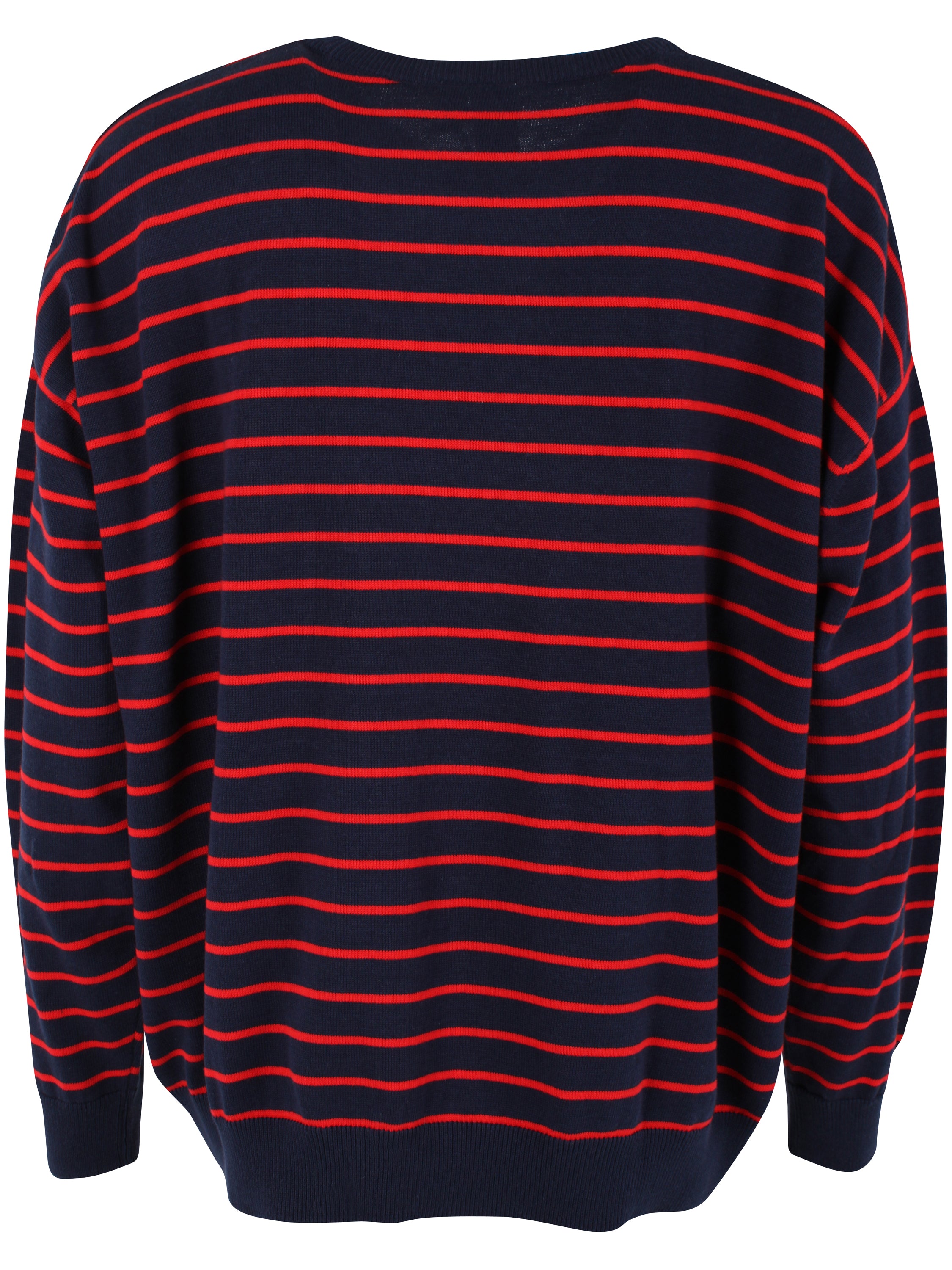 Danemeadow Cotton Knit Sweater Dk Navy/Summer Red