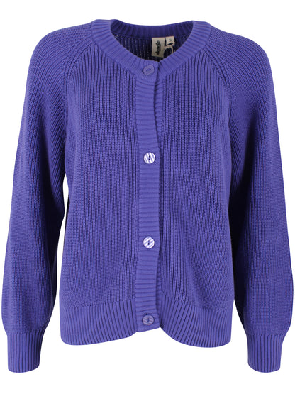 Danechunk Rib Cardigan Cold Purple