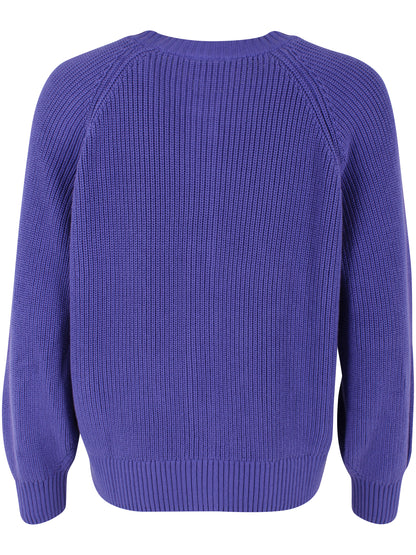 Danechunk Rib Cardigan Cold Purple