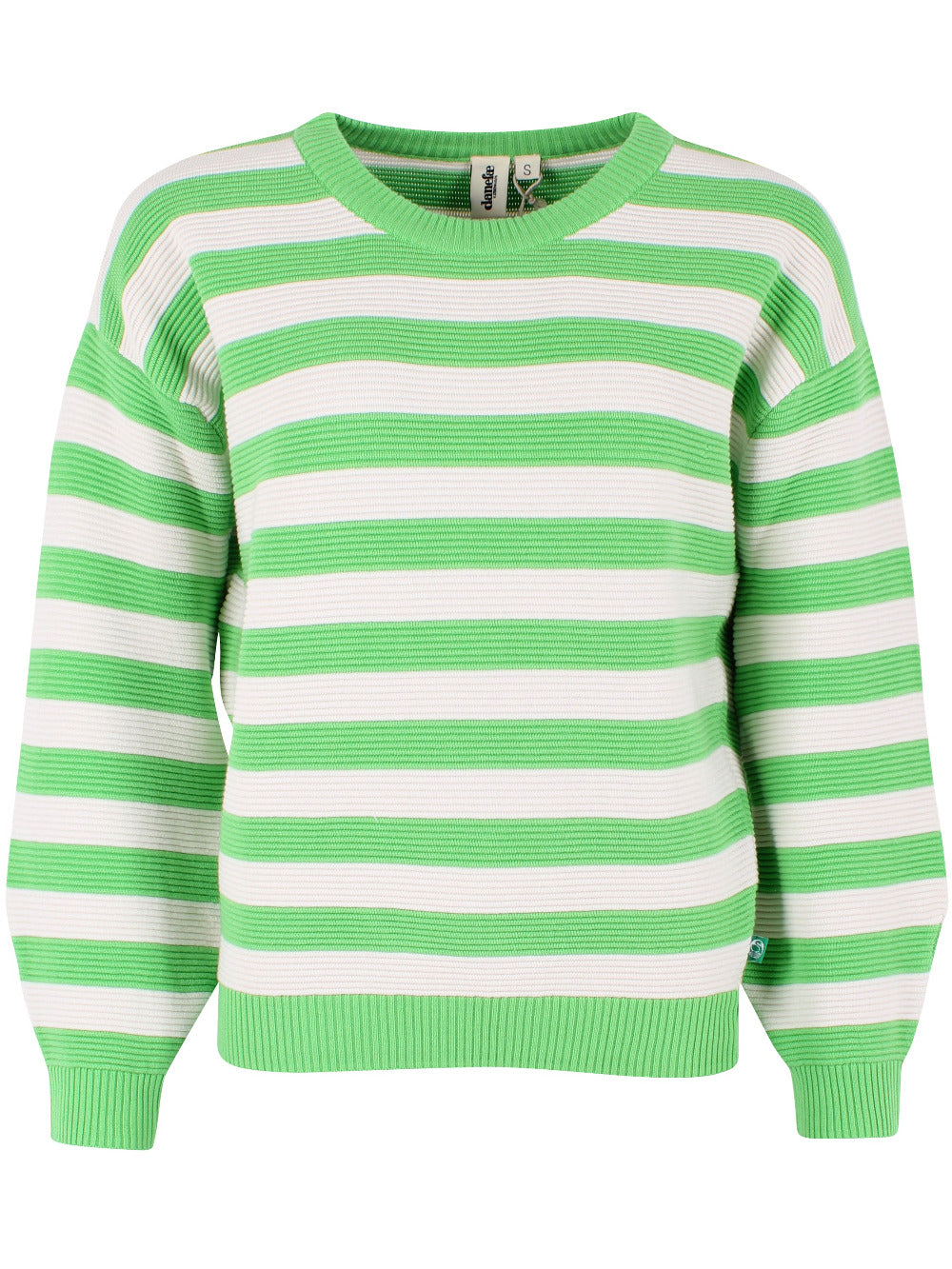 Strikket sweater med striber