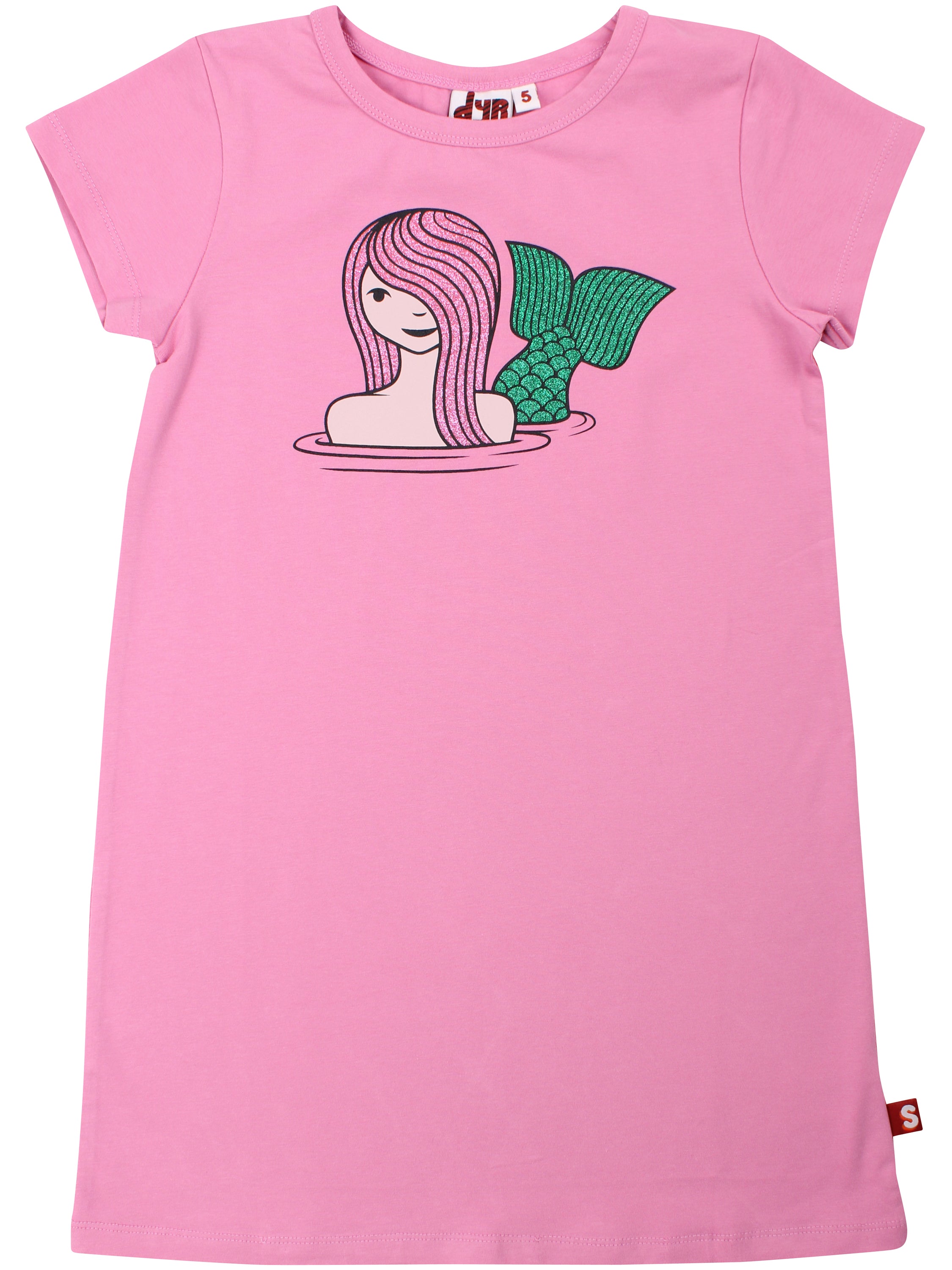 Fin rosa sommerkjole til børn med print af havfrue fra Dyr Cph