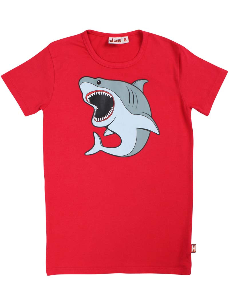 T-shirt til børn med hvid haj