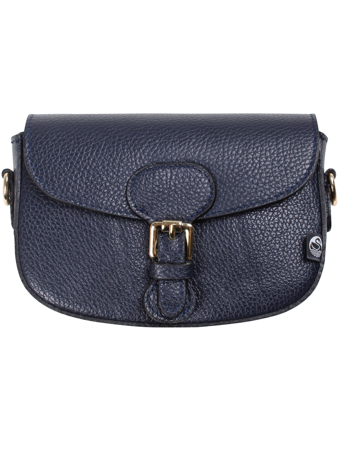 Navy læder skuldertaske lavet af ægte italiensk læder.