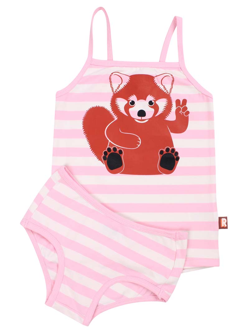 Dyrnest Undie Set AOP/STRIP Pastel Pink/Chalk PEACE RED PANDA