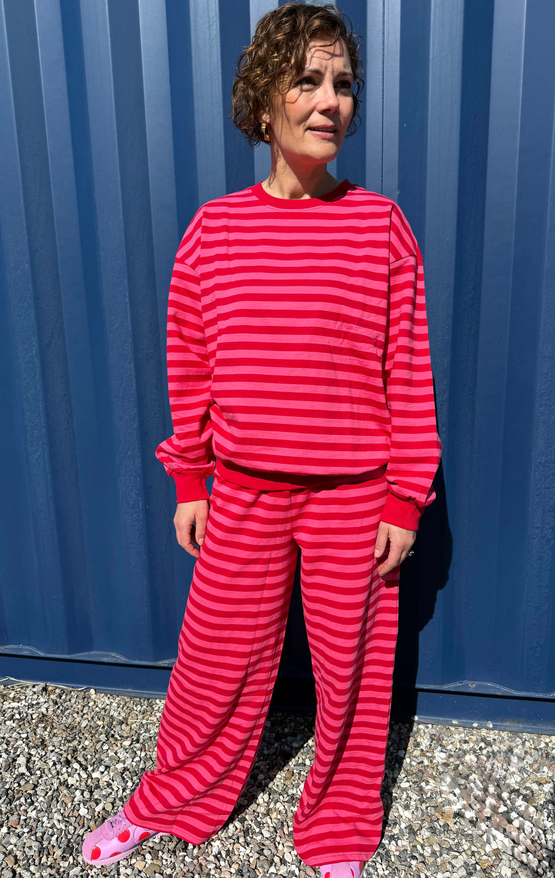 ESS - Danegrain Sweat Pants Spicy Pink/Dark Red