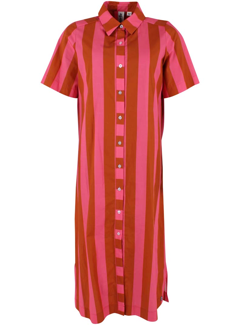 Danepippi SS Smooth Poplin Dress Bright Pink/Light Rust