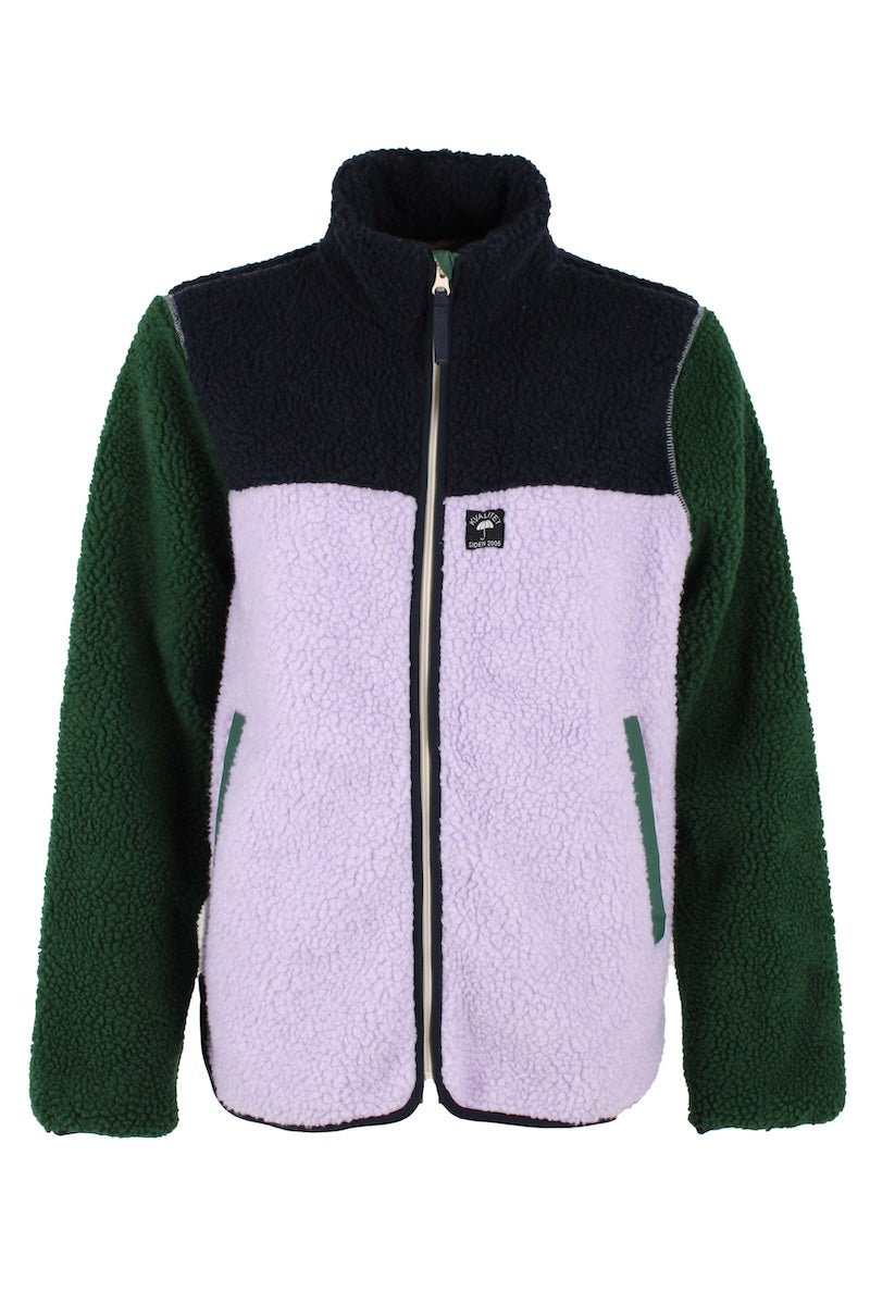 Danebirk Fleece Zip-Up Dk Navy/Lt Viola/Dk Forrest