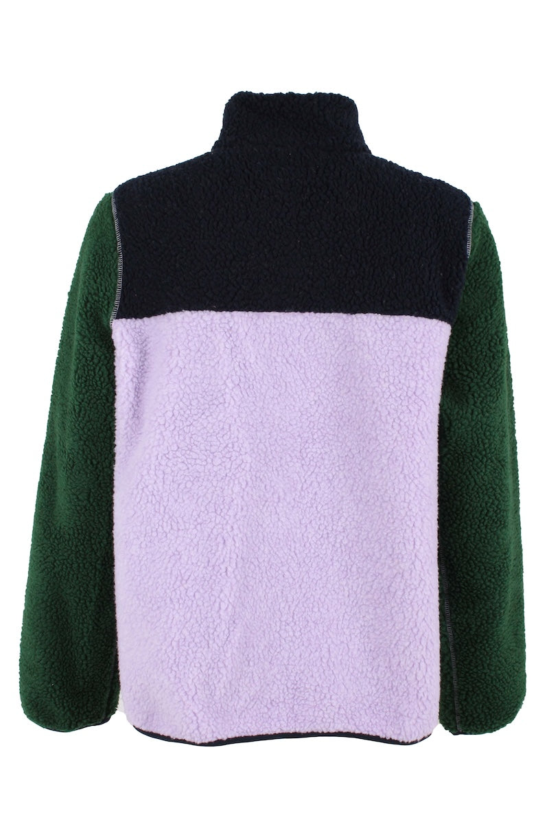 Danebirk Fleece Zip-Up Dk Navy/Lt Viola/Dk Forrest