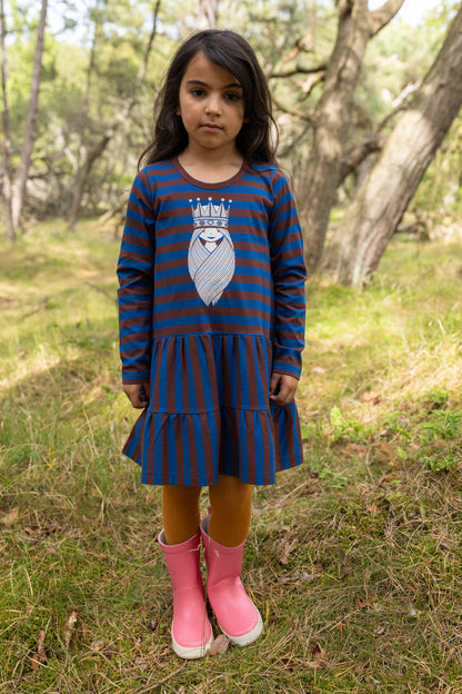 Danebasic Miva Dress Ocean Blue/Dk Merlot PRINSESSE