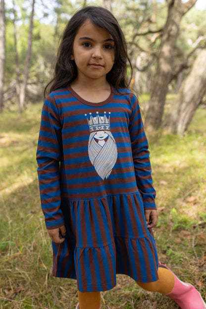 Danebasic Miva Dress Ocean Blue/Dk Merlot PRINSESSE