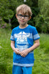 Stribet t-shirt til børn med viking.