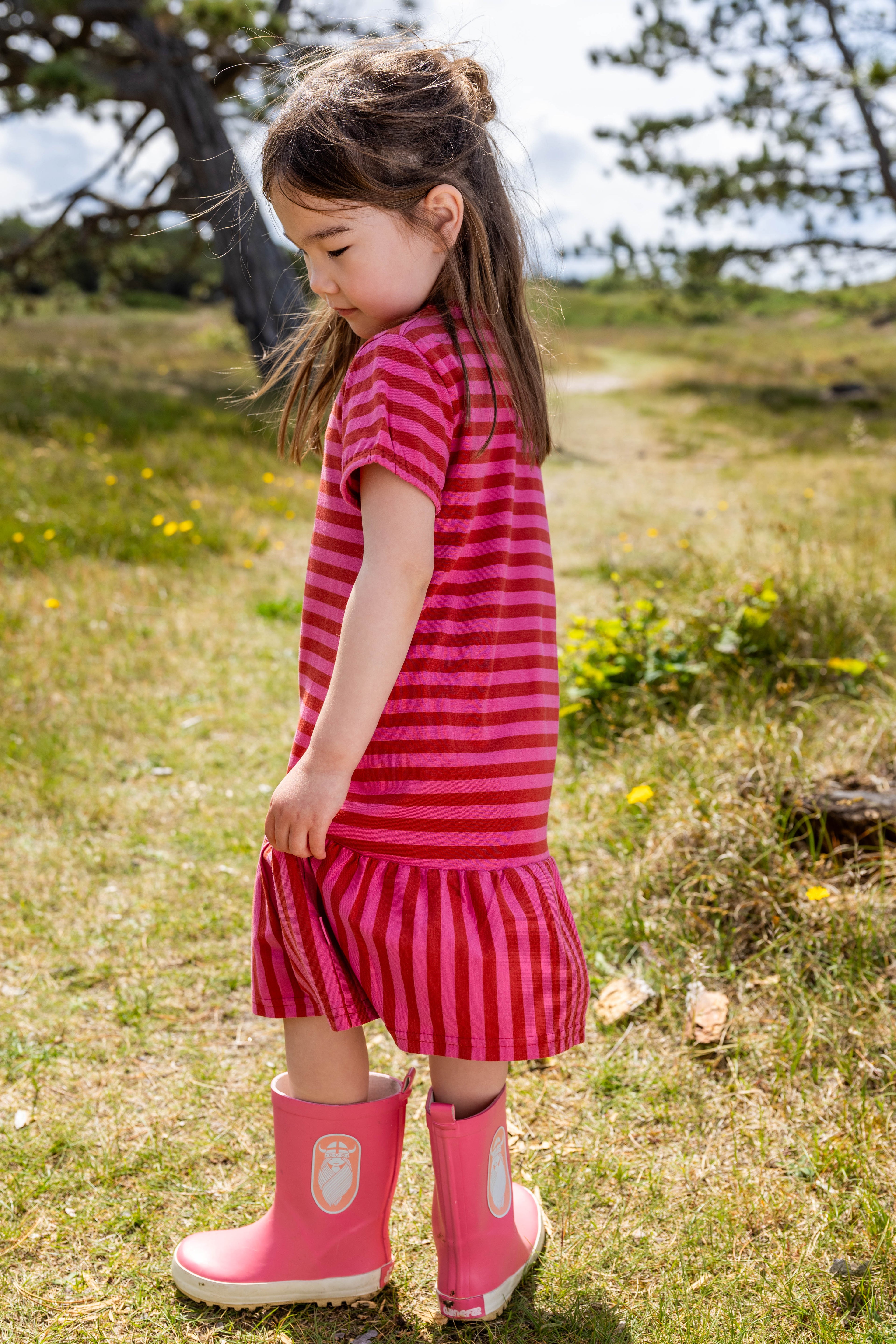 Danebanana Modal Dress Chili/Soft Chery FREJA (GLITTER)